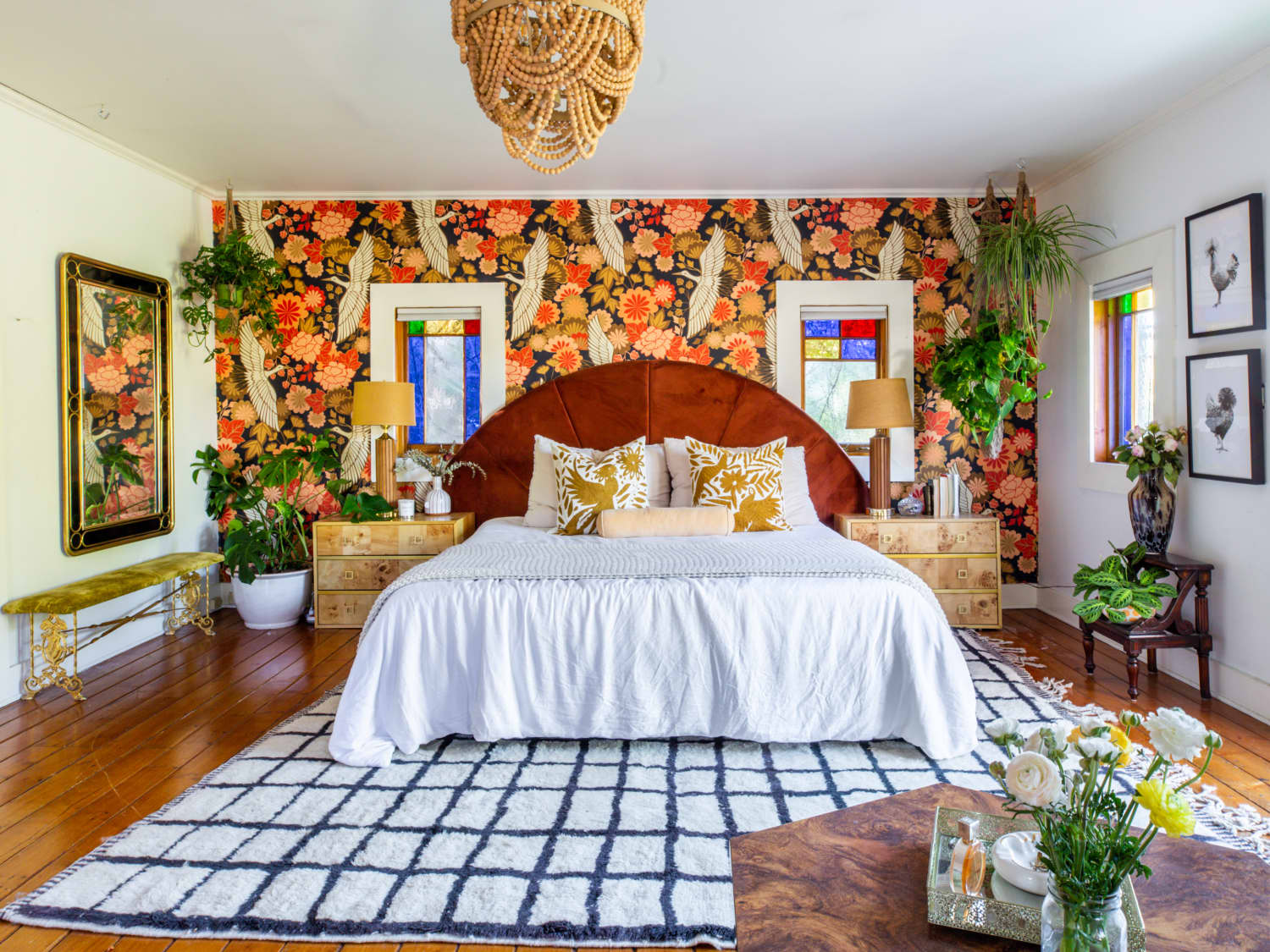 Bed in front of window off center sale